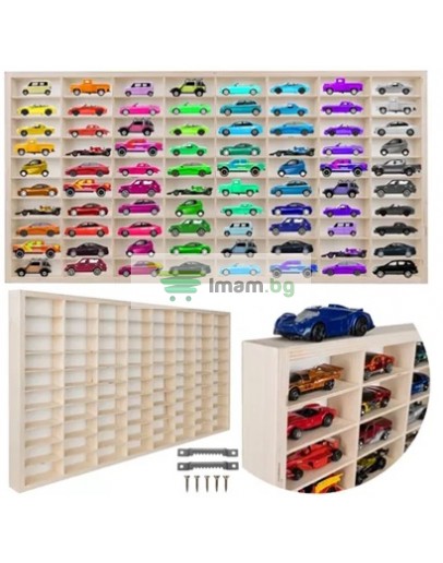 Дървен рафт за метални колички 80 бр.